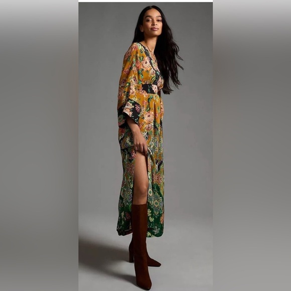 Anthropologie Printed V-Neck Maxi Dress - Picture 15 of 16
